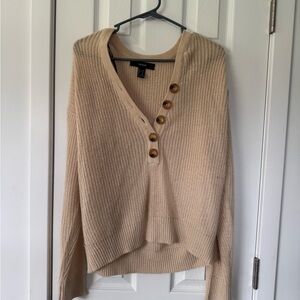 Tan Button-Up Sweater